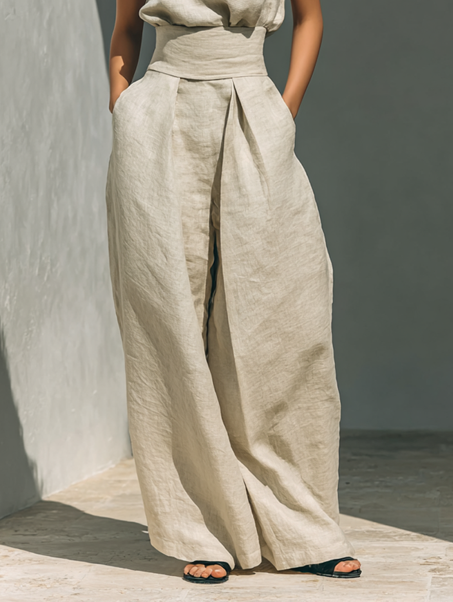 Lefèvre™ WIDE LEG COTTON PANTS FOR WOMEN