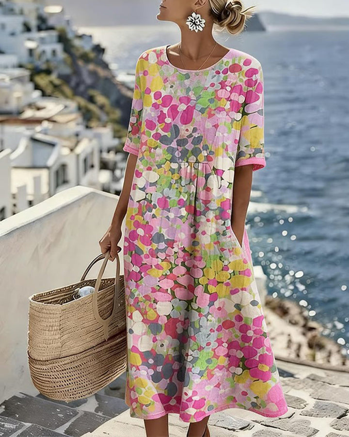 Chérie | Floral Midi Dress, Loose and Lightweight