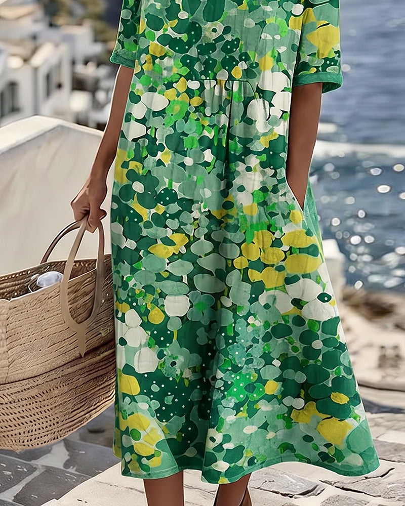 Chérie | Floral Midi Dress, Loose and Lightweight