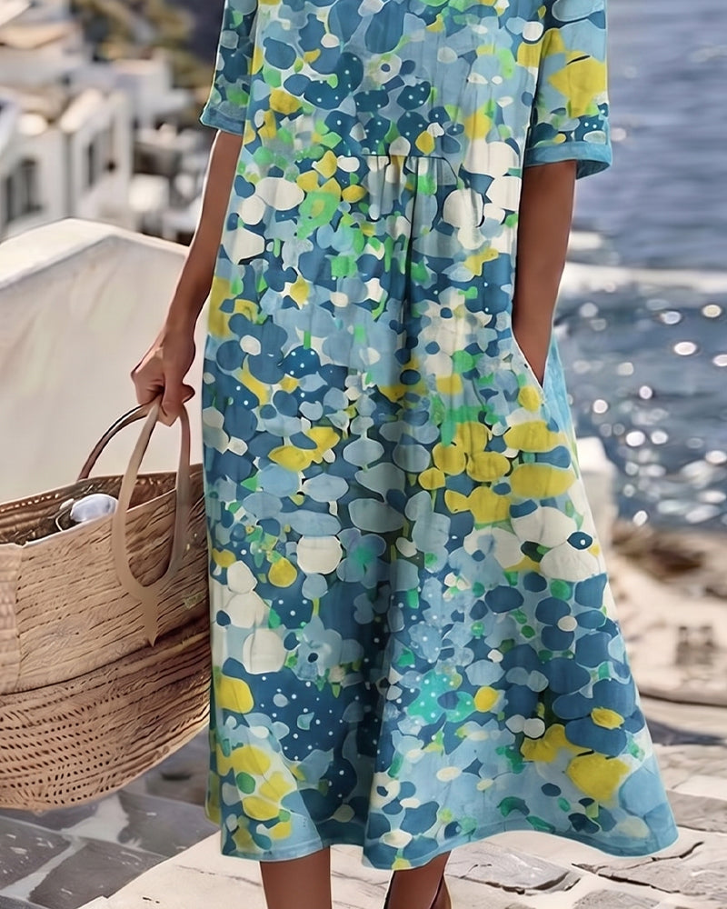 Chérie | Floral Midi Dress, Loose and Lightweight