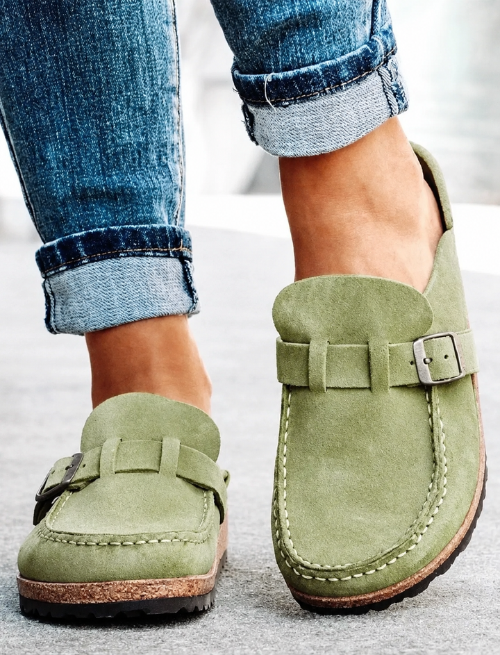 LARA | The Everyday Suede Buckle Mule