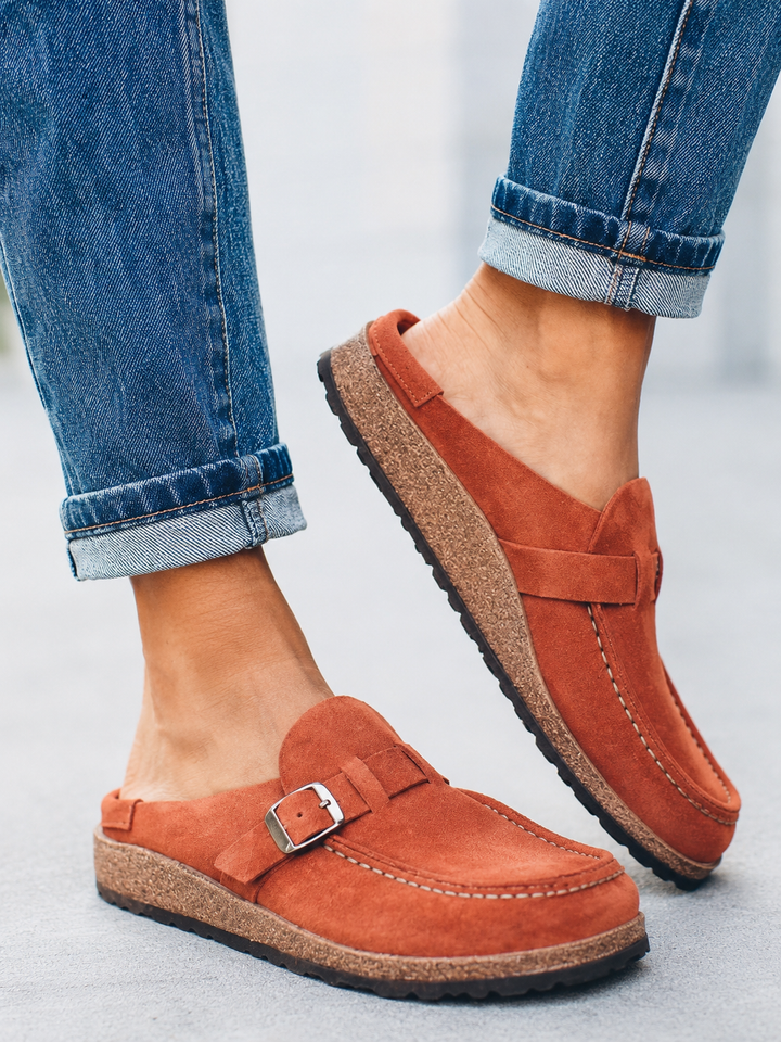 LARA | The Everyday Suede Buckle Mule