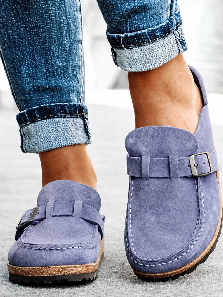 LARA | The Everyday Suede Buckle Mule