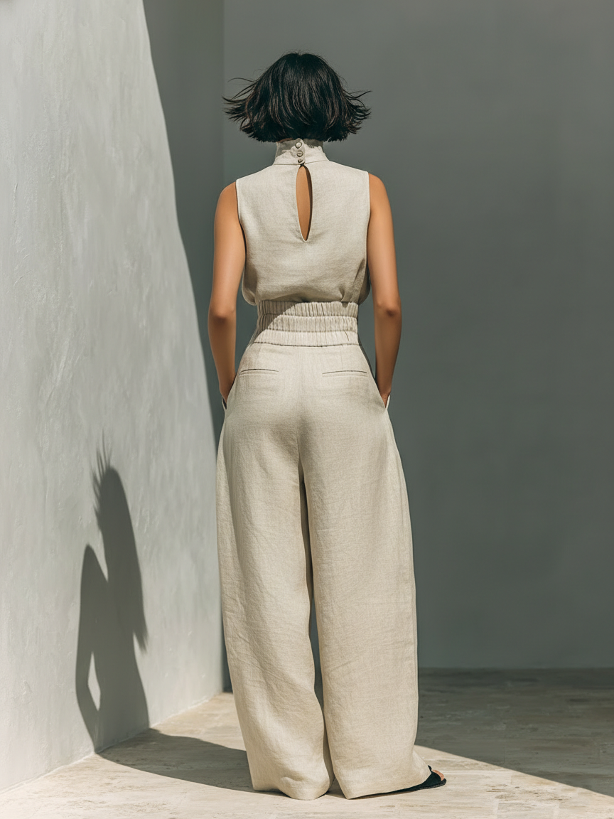 Lefèvre™ WIDE LEG COTTON PANTS FOR WOMEN