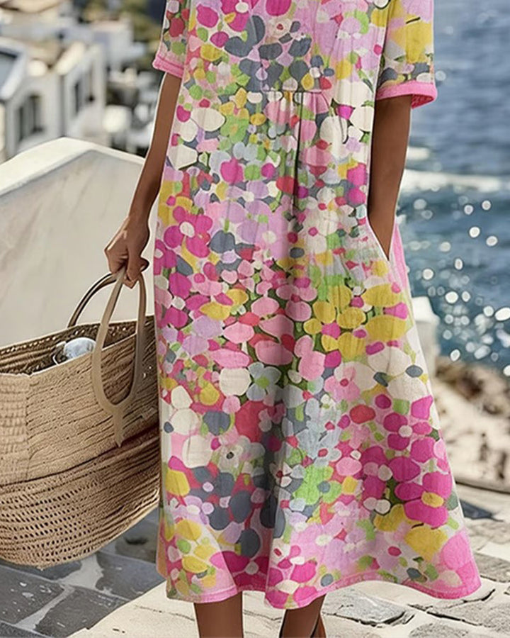 Chérie | Floral Midi Dress, Loose and Lightweight